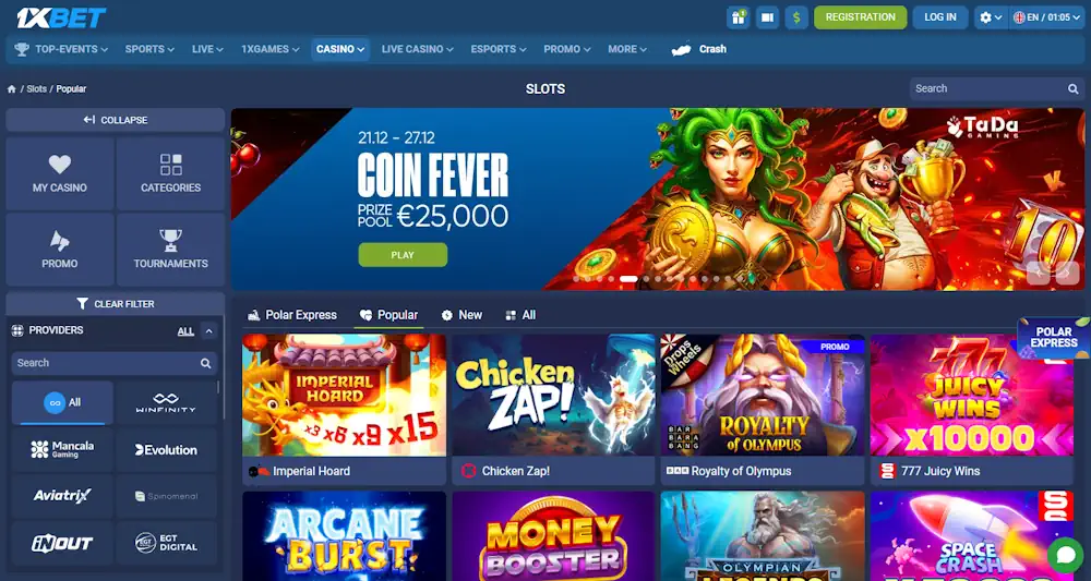 1xBet Casino Slots Screenshot